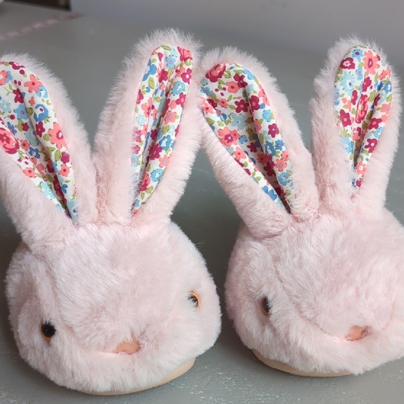 Bunny Slippers Pink Ears Soft Size 7 - Picture 2 of 5